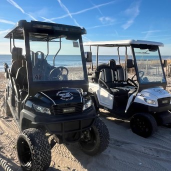a car parked on a beach